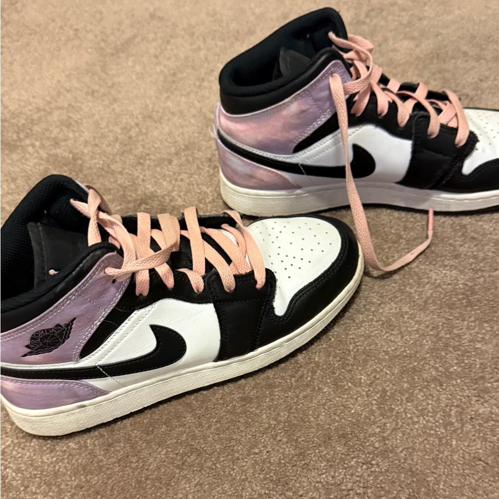 Nike Black, White, and Pink Kids Sneakers